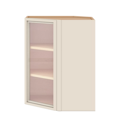Modernform Cabinet Slim Dove White 24" W X 30" H X 12" D Wall Diagonal Corner Glass Door Cabinet
