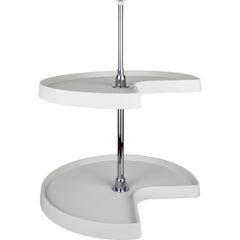 32" Kidney Two-Shelf Plastic Lazy Susan Set with Chrome Hubs