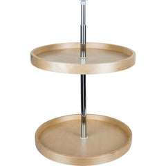 20" Round Two-Shelf Banded Wood Lazy Susan Set