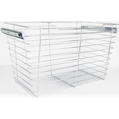 Chrome Closet Pullout Basket with Slides 14"D x 29"W x 17"H