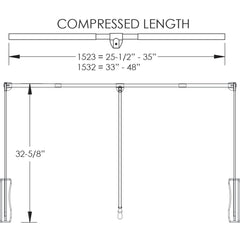 Black Expandable Wardrobe Lift for 25-1/2" - 35" Openings