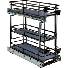 8" Black Nickel STORAGE WITH STYLE® Metal "No Wiggle" Under Drawer Soft-close Base Pullout