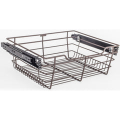Dark Bronze Closet Pullout Basket with Slides 16"D x 17"W x 6"H