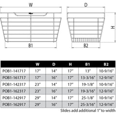 Dark Bronze Closet Pullout Basket with Slides 14"D x 29"W x 17"H