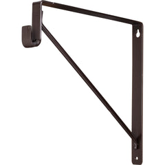 Dark Bronze Shelf Bracket with Rod Support for Oval Closet Rods