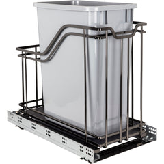 Single 35 Quart Black Nickel STORAGE WITH STYLE® Metal Soft-close Trashcan Pullout