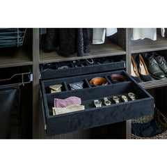 Black Felt 5-Compartment Jewelry Organizer Drawer