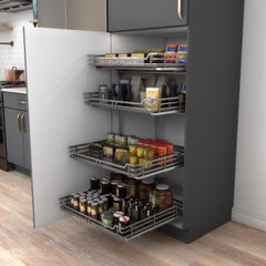 Black Nickel STORAGE WITH STYLE® Metal Pilaster Set for Pullout Baskets (21-1/2" Height)